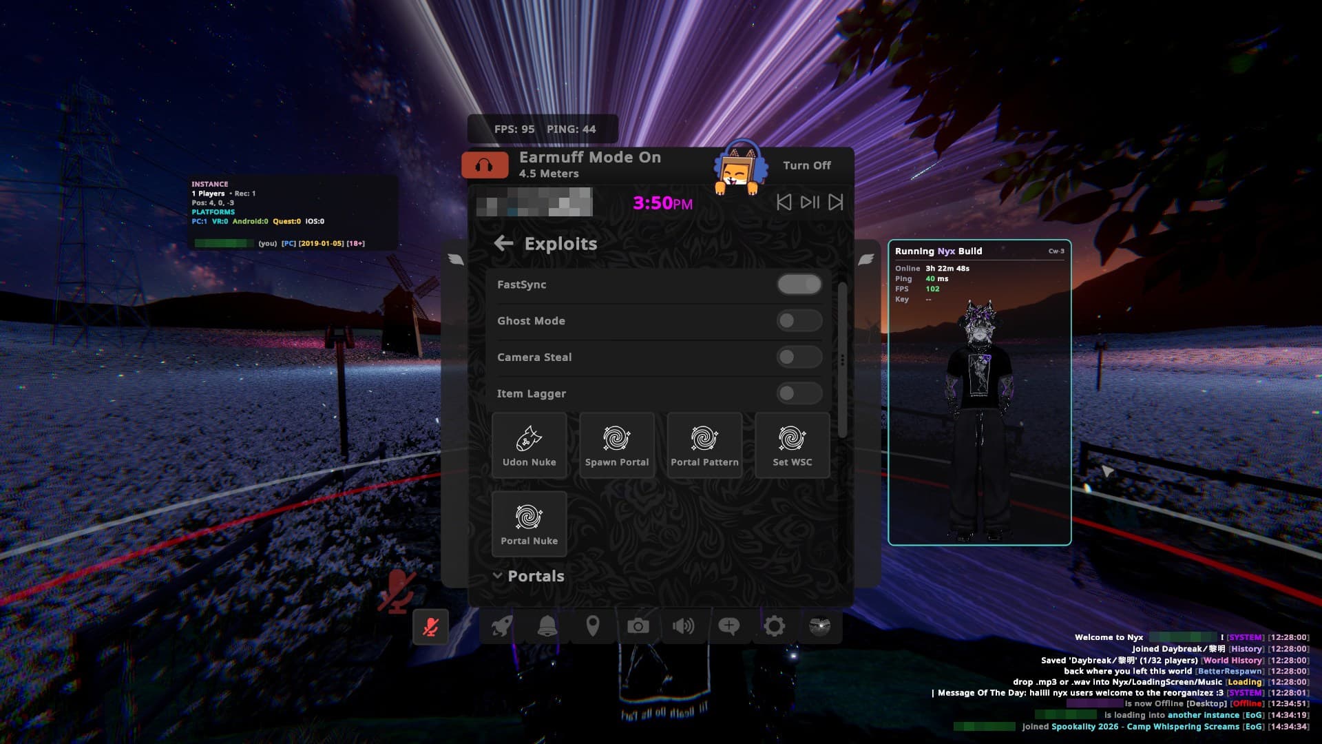 Nyx client exploits panel